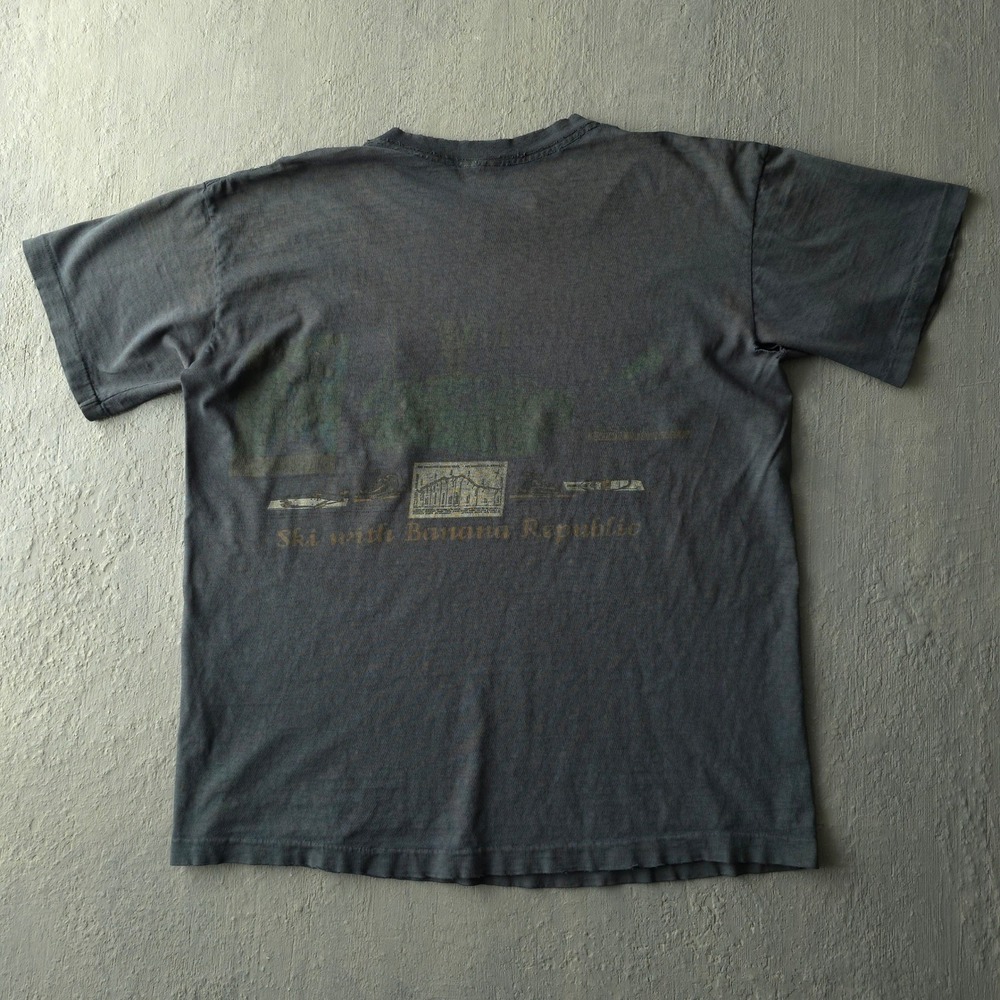 Vintage 90s Banana Republic Black T-shirt XL Ski With Banana Republic Hand Dyed